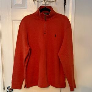 Polo Ralph Lauren Men's Quarter Zip-Up Sweater in Rich Orange